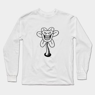 Flowey Undertale Simple Black and White Design Long Sleeve T-Shirt